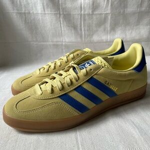 Adidas Originals Gazelle Indoor Yellow Blue Shoes Men's Size 10.5 JH5406